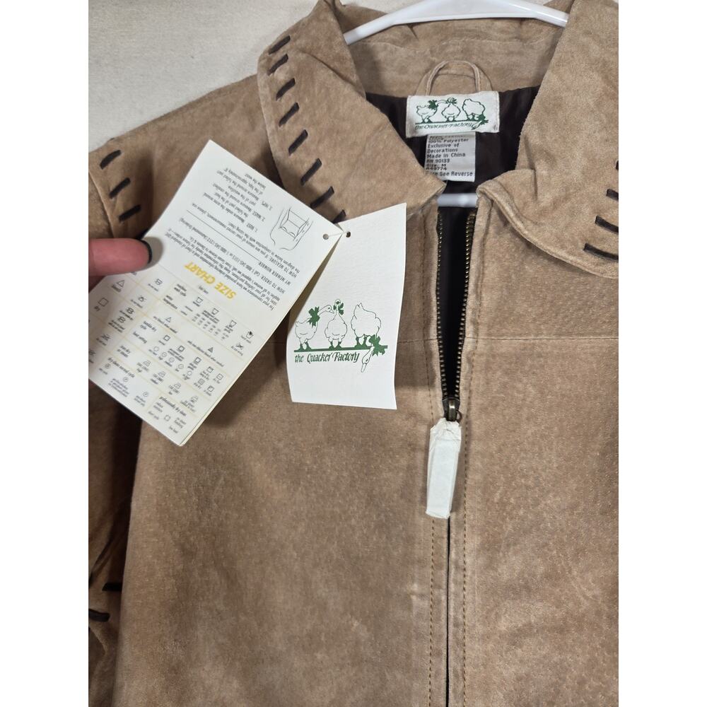NWT Quacker Factory Safari Jacket Women’s Med. Leather Full Zip - Picture 9 of 14